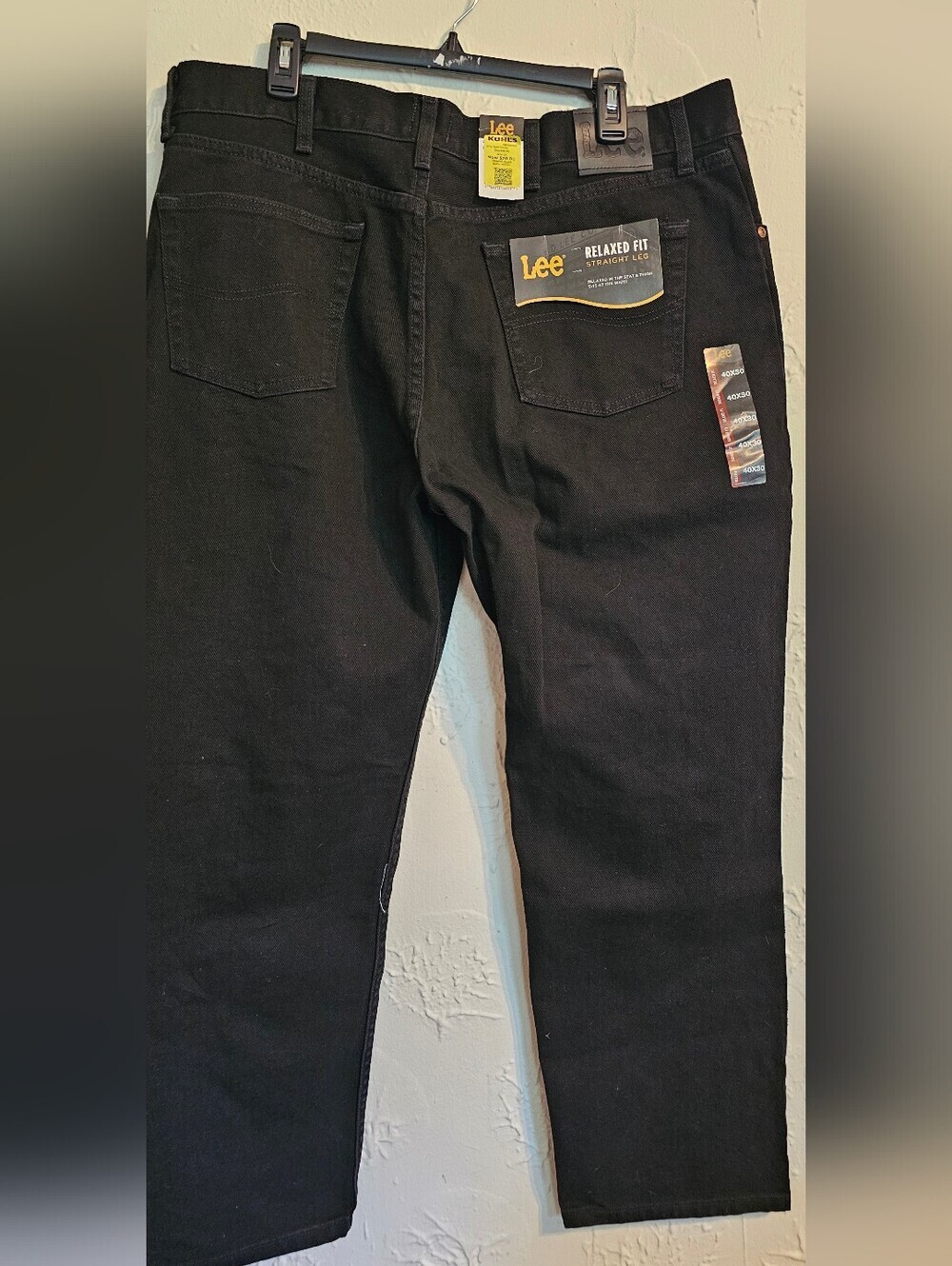 NWT LEE 40x30 Mens Jeans Black Relaxed Fit - Picture 2 of 7